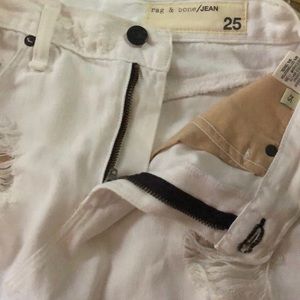 rag & bone white denim skirt with cutouts